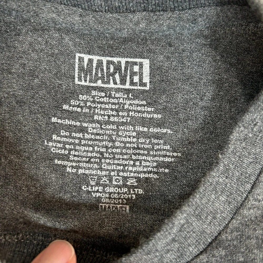 Marvel Deadpool Graphic T Shirt Men's Size L Charcoal Gray Short Sleeve Tee - Picture 4 of 7